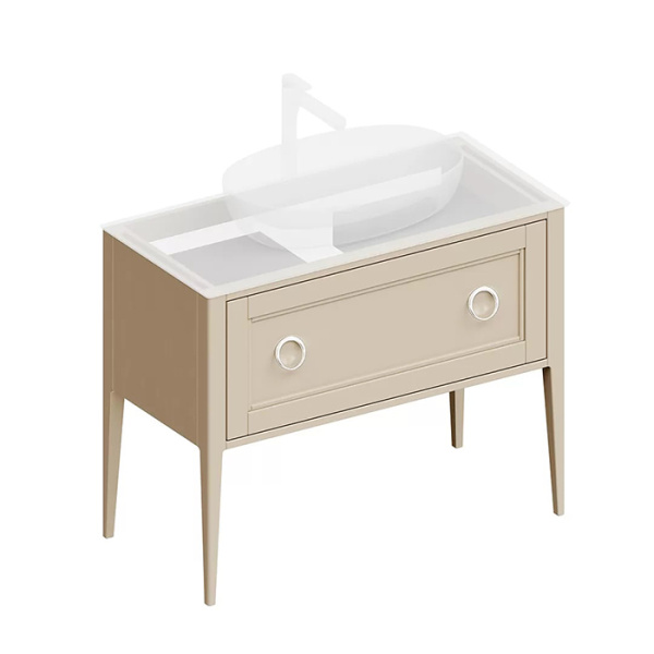 Kerama Marazzi Тумба PLAZA Classic NEO напольная 1+1 ящик 100, капучино матовый 