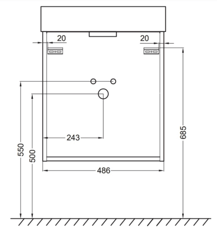 EB1378-E75 TOLBIAC Тумба для раковины 50 см, цвет Дуб Давос натуральный 
