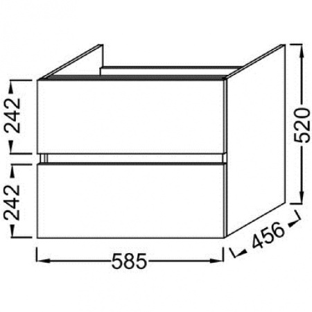 EB2381-J5 Tolbiac Тумба под раковину 60см, 2 ящика, цвет белый лак 