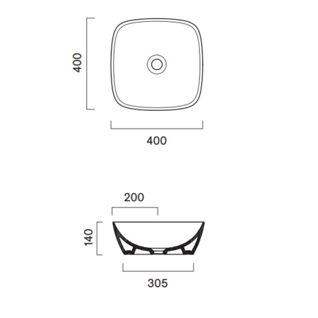 Catalano ALVEA Раковина 40x40 накладная, без отв. под смеситель, покрытие Cataglaze+, цвет Tortora Satinato 