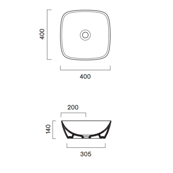Catalano ALVEA Раковина 40x40 накладная, без отв. под смеситель, покрытие Cataglaze+, цвет Tortora Satinato 