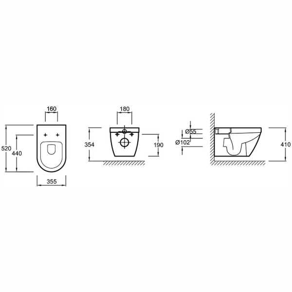 EDY102-00 Rodin+ подвесной унитаз 