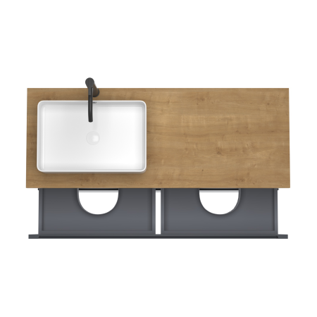 Тумба под раковину/столешницу/столешницу/столешницу/столешницу Дион, Графит мат/Дуб 120 