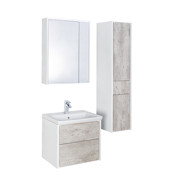 Roca RONDA Зеркальный шкаф 600x145x780 мм, с LED-подсветкой сверху, розеткой и выключателем-кнопкой с диммером, белый матовый (ZRU9303007) 