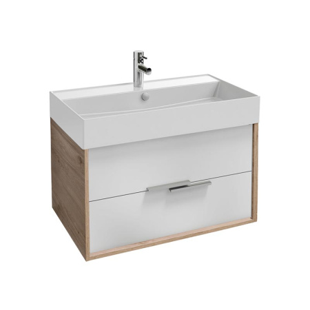 EB1667-E75-J5  VIVIENNE Тумба для раковины 80 см, к. дуб давос натуральный, ф. белый блестящий 