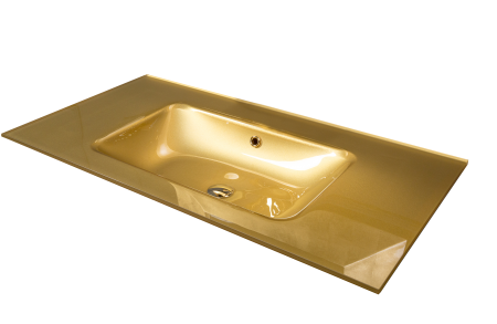 Столешница стекло 100см моноблок ЗОЛОТО 