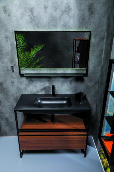 Тумба под консоль LOFT 100 dark wood, 1 полка 