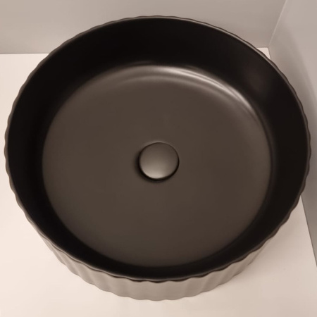 Artceram MILLERIGHE Раковина накладная,Ø44,5хh14,5см, без отв под смеситель, без перелива, цвет: черный матовый 