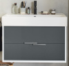 EB1668-J5-J54  VIVIENNE Тумба для раковины 100 см, к. белый блестящий, ф. серый матовый 