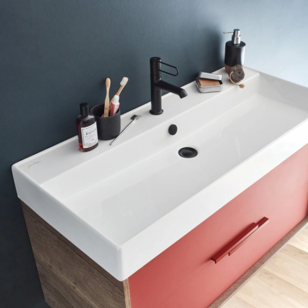 EXBJ112-00  Керамическая раковина 100х46 см, белая 