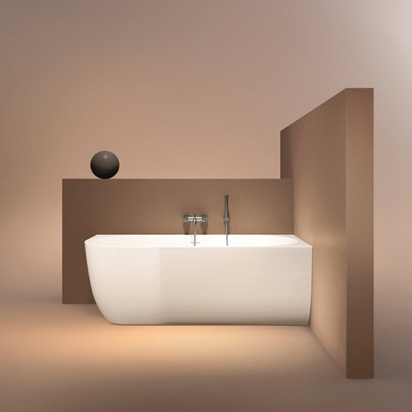 Gruppo Treesse Cora Ванна 170x75x60h см акриловая пристенная в правый угол, белая матовый 