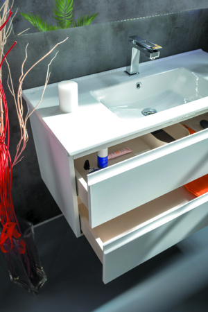 Тумба CAPOLDA 100 белая + ручка белая 