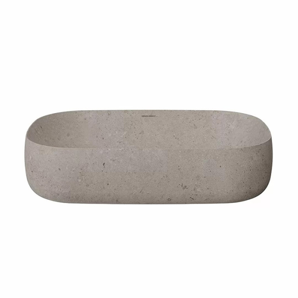 Kerama Marazzi Раковина MAGICA накладная 64,5*41*14,5см, без отв. под смеситель, с донным клапаном, без перелива, серый камень 