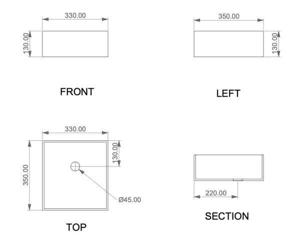 Раковина накладная 33х35 см GSG Ceramic Design Box BXLA33001, белый матовый 