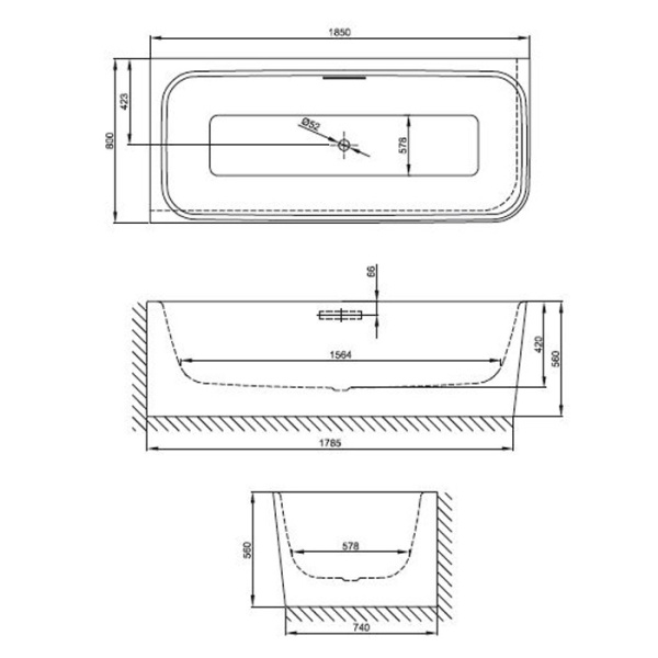 BETTE Слив-перелив для ванны BetteArt, цвет хром 