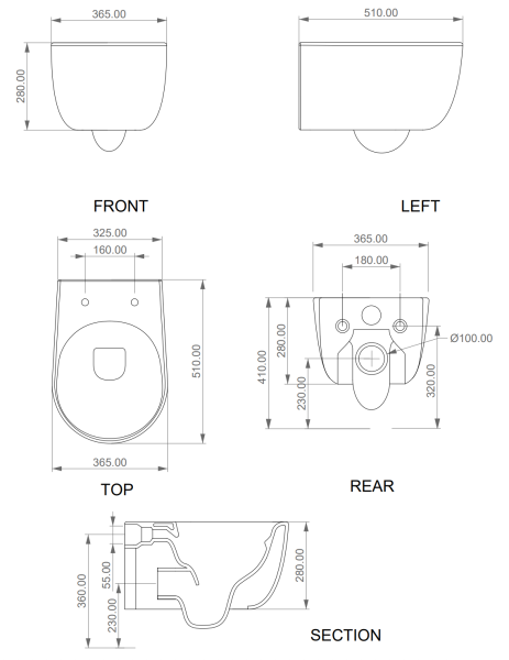 Чаша подвесного унитаза со смывом Smart Clean GSG Ceramic Design Hit! HIWCSO027, Denim Matt 