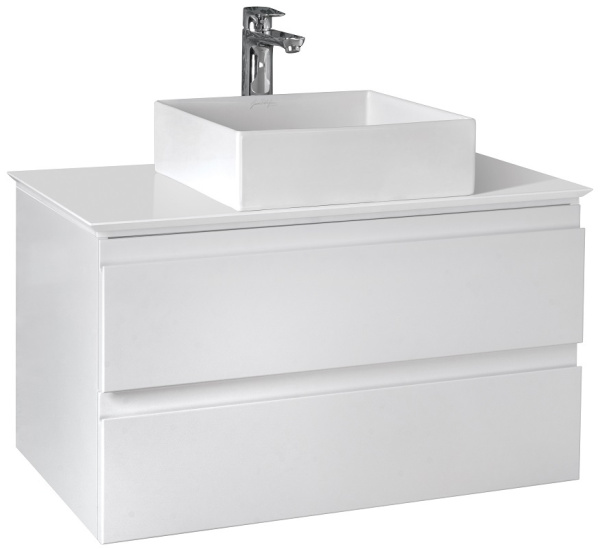 EB2083-J51 Тумба со столешницей и с подсветкой для накладной раковины, 80 см, цвет матовый белый 