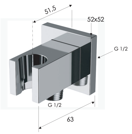 Держатель ручного душа с подключением шланга Remer 337Q 