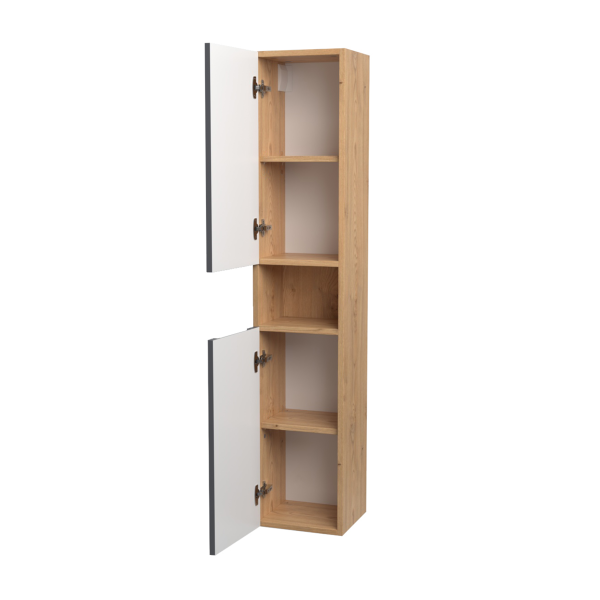 Шкаф навесной Дион, Графит мат/Дуб 150 