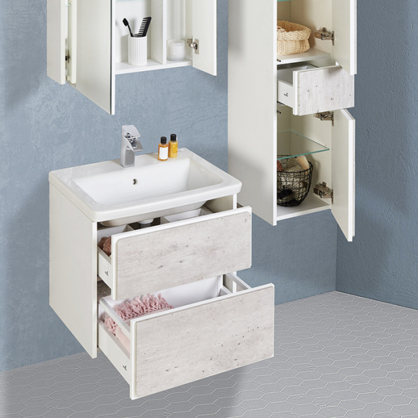 Roca RONDA Зеркальный шкаф 600x145x780 мм, с LED-подсветкой сверху, розеткой и выключателем-кнопкой с диммером, белый матовый (ZRU9303007) 