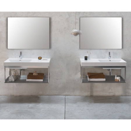 Catalano ZERO Раковина 100x50 чаша слева, с 1 отв. под смеситель, покрытие Cataglaze+, цвет белый глянцевый 