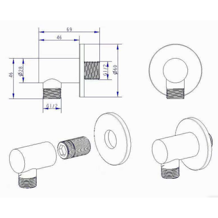 NEMO NM-4002CR Выпуск из стены CHROME PLATED 