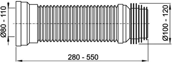 ALCAPLAST Гибкая подводка для выпуска унитаза 