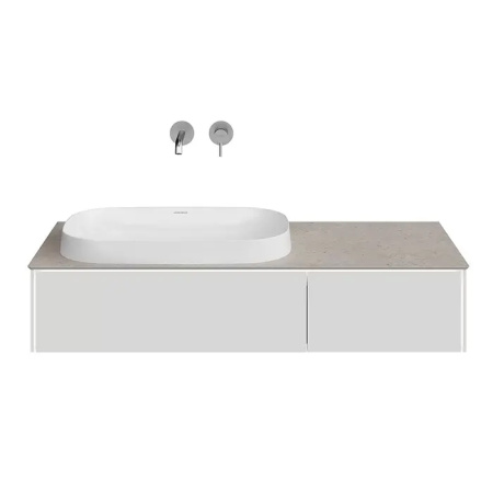 Kerama Marazzi Тумба MAGICA подвесная 120, 2 ящика, утренний серый матовый 