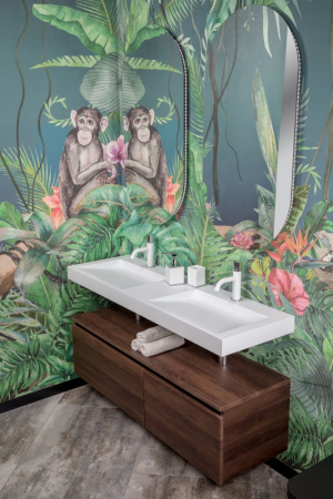 Столешница моноблок FLAT 140*46см на 2 чаши 