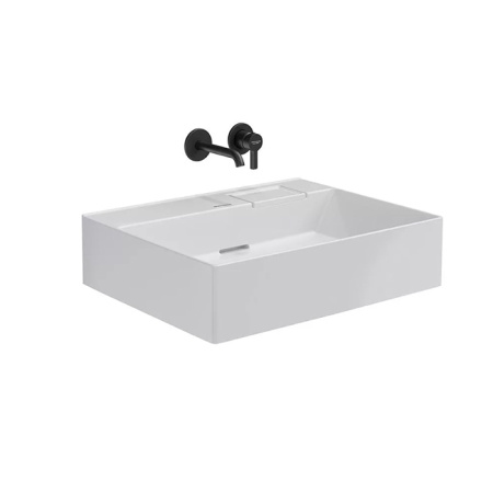 Kerama Marazzi Раковина LOGICA мебельная 60*48*14,5см, без отв. под смеситель, с переливом, цвет белая глянцевая 