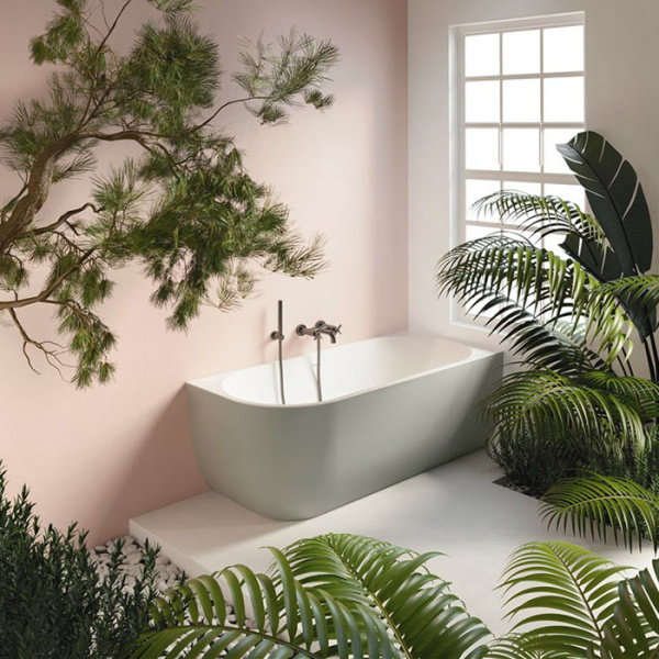 Gruppo Treesse Cora Ванна 170x75x60h см акриловая пристенная в правый угол, белая глянцевая 