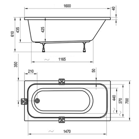 RAVAK Ванна CHROME 160х70 белая 