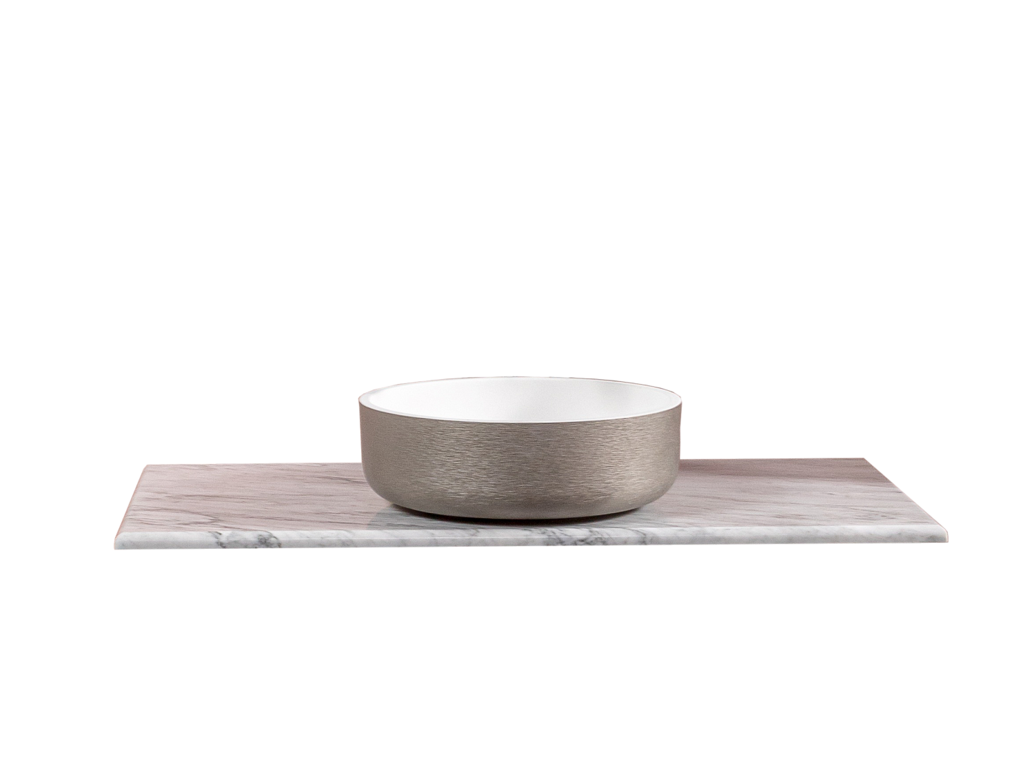 Столешница мрамор 101см  Bianca Carrera под накладную раковину смесак сзади