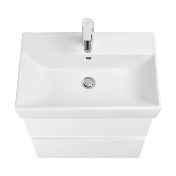 Roca OLETA Тумба подвесная 564х374х548 мм. для раковины 600 мм, с 2 ящиками, белый матовый 