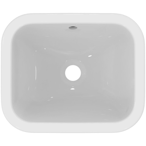 Ideal Standard Connect Раковина 420х350 мм, прямоугольная, встриваемая снизу без отв. под смес., с крепежом, цвет: белый глянец 