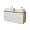 Тумба под раковину/столешницу/столешницу/столешницу Дион, Белый мат/Дуб 120 