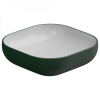 Раковина накладная биколор 45 см GSG Ceramic Design Easy EALAVQU45BI000/036, White/Smeraldo Matt
