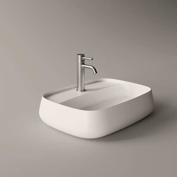 Alice Nur Раковина 60x45xВ15 Plan, накладная, с отверстием под смеситель, белый глянцевый 