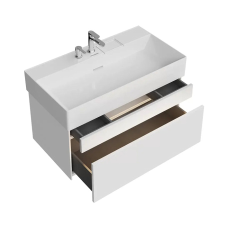 Kerama Marazzi Тумба LOGICA подвесная 2 ящика 90 см, белоснежный 