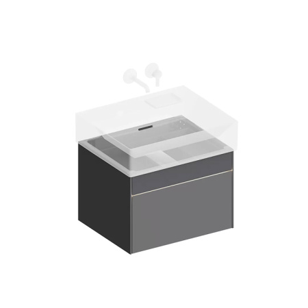 Kerama Marazzi Тумба LOGICA подвесная 2 ящика 60 см, стальной серый 