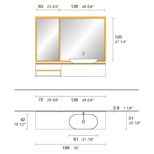NOORTH milldue edition Puro Наценка за отделку боковой стенки 51хh35.5см, матовый шпон 