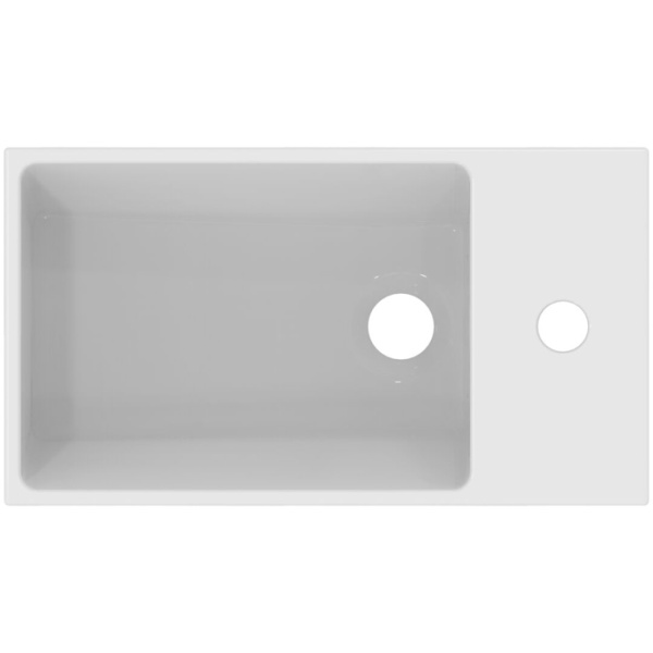 Ideal Standard Extra Раковина 450х250xh120 мм, подвесная, с отв. под смес. справа и переливом, с крепежом цвет: белый глянец 