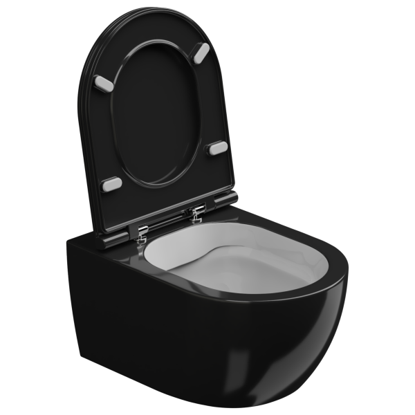 Чаша подвесного унитаза биколор GSG Ceramic Design Like LKWCSOBI000/002, White/Black Shiny 