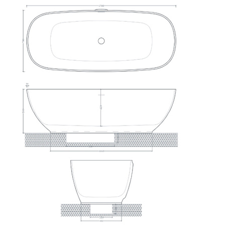 Artceram ВАННЫ Ванна HOOP 170x70хh50 см отдельностоящая, цвет salvia 