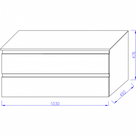 EB2084-J51 MADELEINE Тумба со столешницей и с подсветкой для накладной раковины, 100 см, цв мат бел 